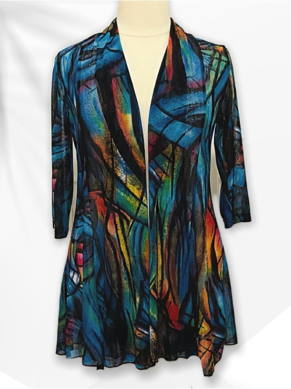 Creation Mesh Cardigan Abstract sz L